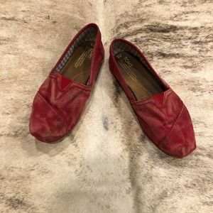Toms Red Distressed Shoes